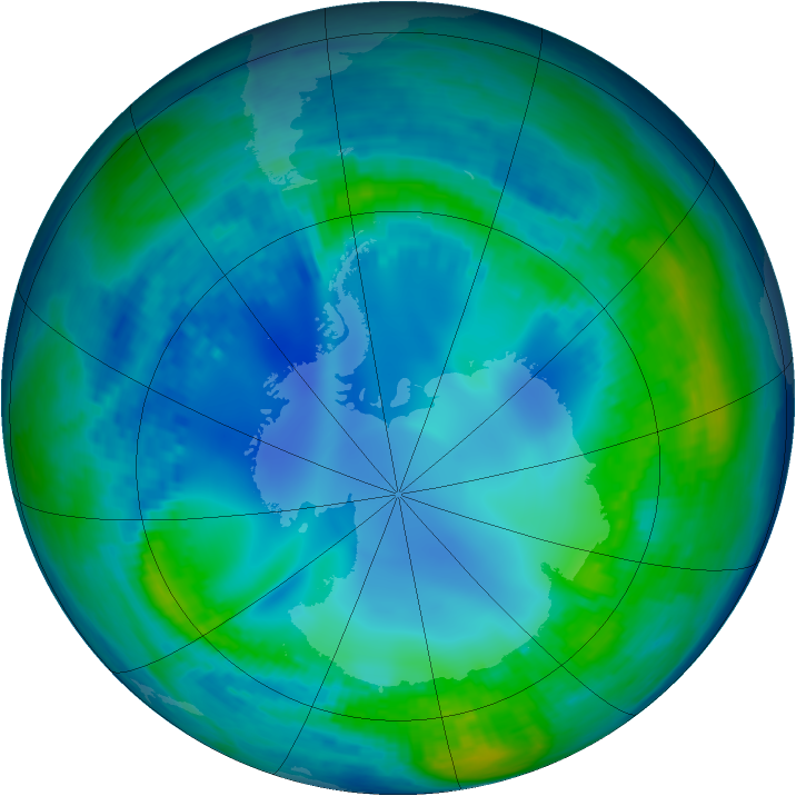 Antarctic ozone map for 11 May 2002